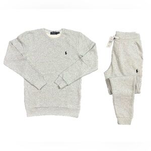 NWT Polo Ralph Lauren Double Knit Cotton Sweater & Joggers Set